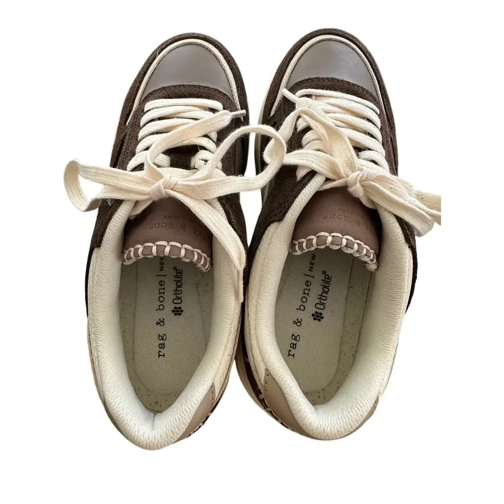 New Rag & Bone Retro Brown Tennis Leather Sneaker Size 6.5